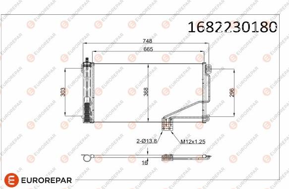 EUROREPAR 1682230180 - Конденсатор, кондиціонер autocars.com.ua