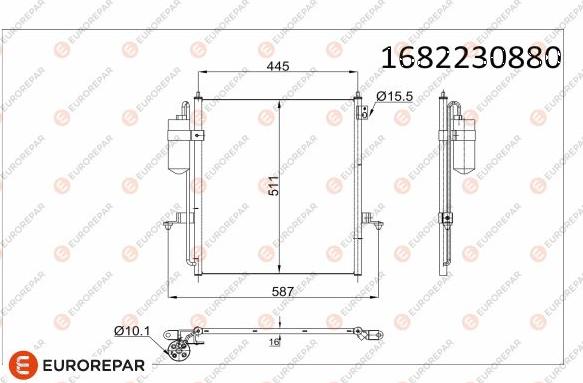 EUROREPAR 1682230880 - Конденсатор, кондиціонер autocars.com.ua