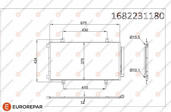 EUROREPAR 1682231180 - Конденсатор, кондиціонер autocars.com.ua