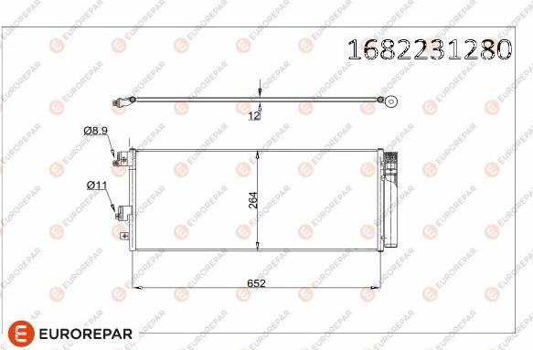 EUROREPAR 1682231280 - Конденсатор, кондиціонер autocars.com.ua