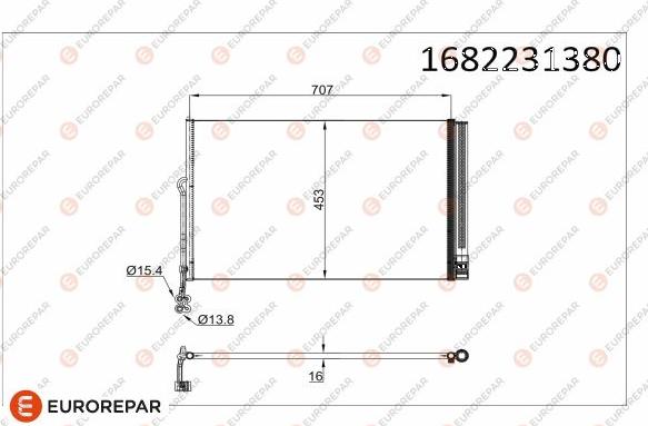 EUROREPAR 1682231380 - Конденсатор, кондиціонер autocars.com.ua