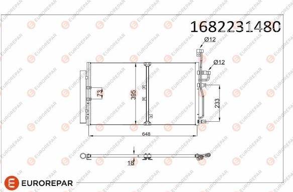 EUROREPAR 1682231480 - Конденсатор, кондиціонер autocars.com.ua