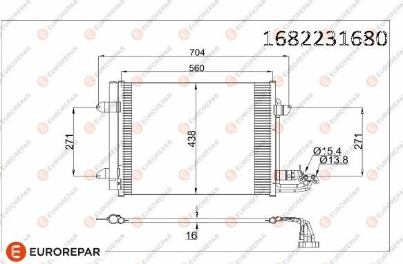 EUROREPAR 1682231680 - Конденсатор кондиционера avtokuzovplus.com.ua