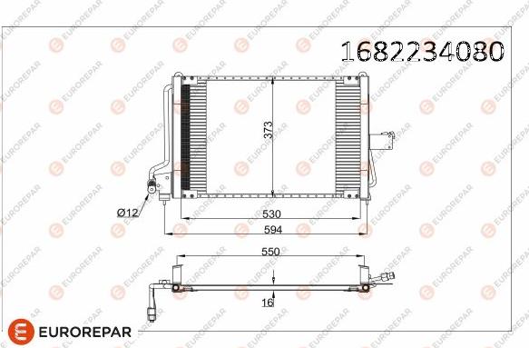 EUROREPAR 1682234080 - Конденсатор кондиционера avtokuzovplus.com.ua