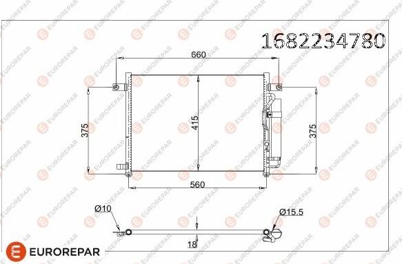 EUROREPAR 1682234780 - Конденсатор кондиционера avtokuzovplus.com.ua