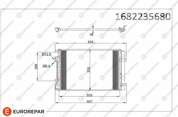 EUROREPAR 1682235680 - Конденсатор, кондиціонер autocars.com.ua