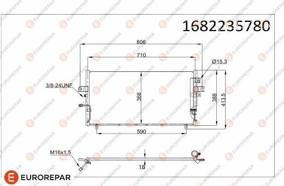 EUROREPAR 1682235780 - Конденсатор кондиционера avtokuzovplus.com.ua