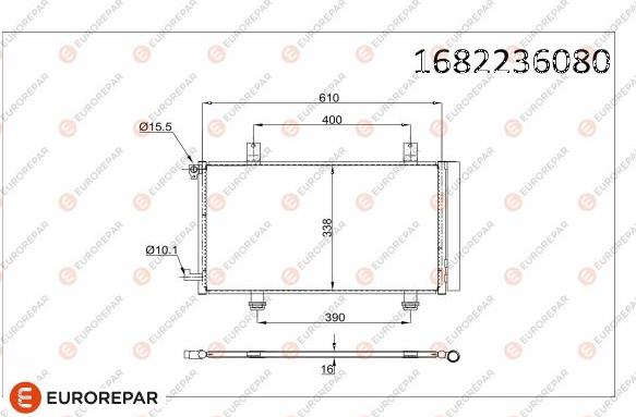 EUROREPAR 1682236080 - Конденсатор кондиционера avtokuzovplus.com.ua