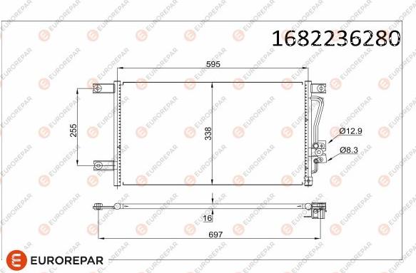 EUROREPAR 1682236280 - Конденсатор, кондиціонер autocars.com.ua