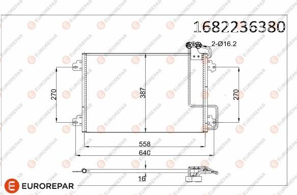 EUROREPAR 1682236380 - Конденсатор, кондиціонер autocars.com.ua