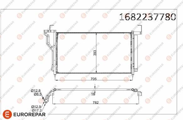 EUROREPAR 1682237780 - Конденсатор кондиционера avtokuzovplus.com.ua