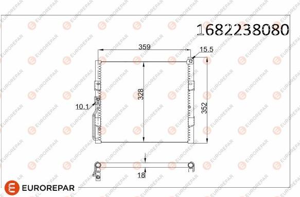 EUROREPAR 1682238080 - Конденсатор кондиционера avtokuzovplus.com.ua