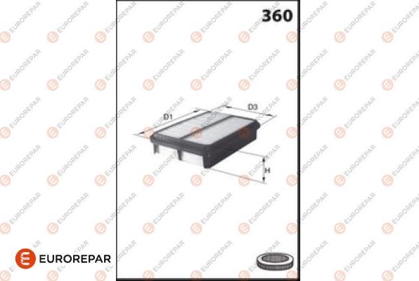 EUROREPAR 1682258980 - Повітряний фільтр autocars.com.ua