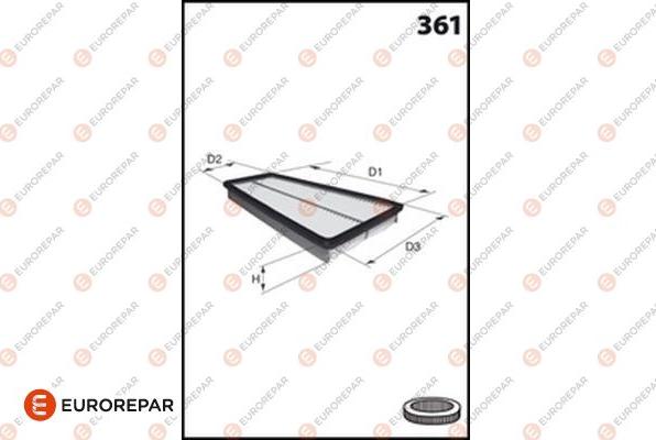 EUROREPAR 1682257180 - Повітряний фільтр autocars.com.ua