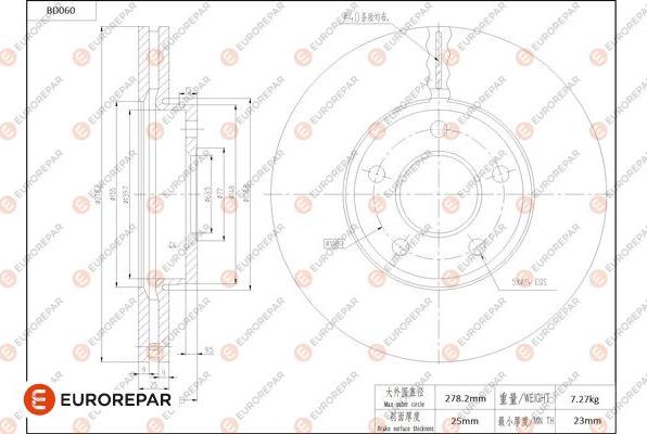 EUROREPAR 1684250280 - Тормозной диск autodnr.net