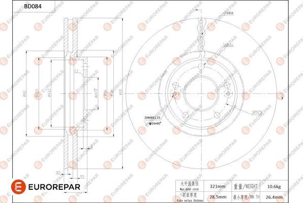 EUROREPAR 1684252680 - Тормозной диск avtokuzovplus.com.ua