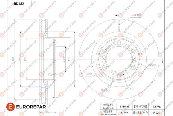 EUROREPAR 1684262480 - Тормозной диск avtokuzovplus.com.ua