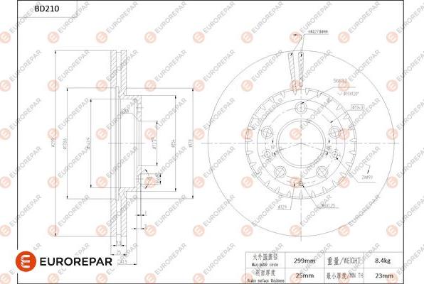 EUROREPAR 1684265280 - Тормозной диск avtokuzovplus.com.ua