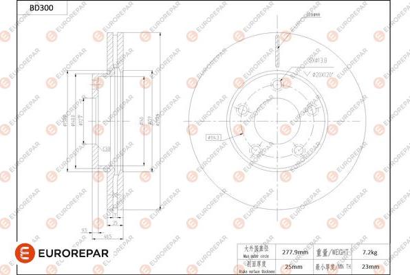 EUROREPAR 1684274280 - Тормозной диск avtokuzovplus.com.ua