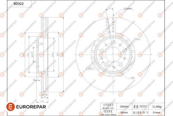 EUROREPAR 1684276480 - Тормозной диск autodnr.net