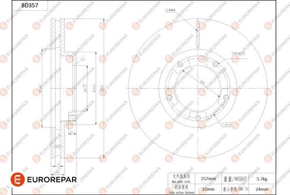 EUROREPAR 1684279980 - Гальмівний диск autocars.com.ua