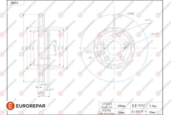 EUROREPAR 1684305680 - Гальмівний диск autocars.com.ua