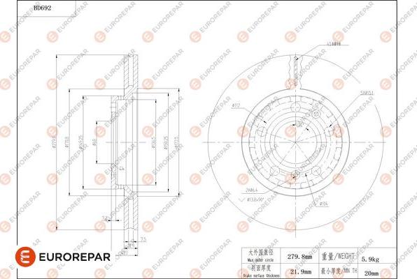 EUROREPAR 1684313480 - Тормозной диск avtokuzovplus.com.ua