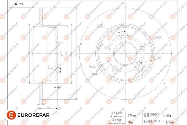 EUROREPAR 1684322780 - Тормозной диск avtokuzovplus.com.ua