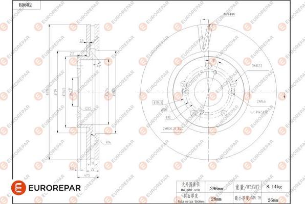 EUROREPAR 1684324480 - Гальмівний диск autocars.com.ua