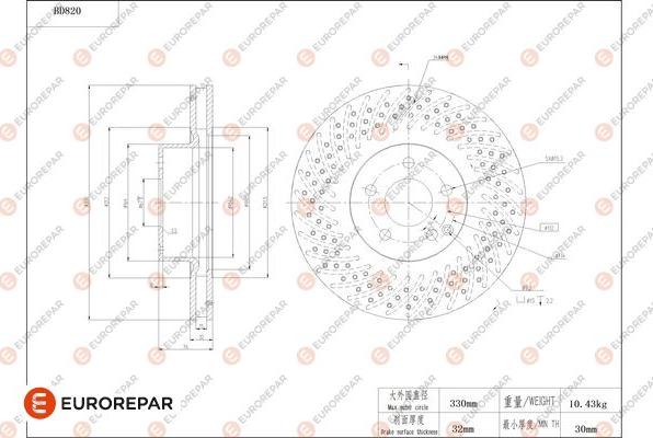 EUROREPAR 1684326280 - Тормозной диск avtokuzovplus.com.ua