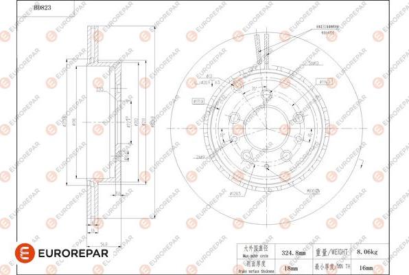 EUROREPAR 1684326580 - Тормозной диск avtokuzovplus.com.ua