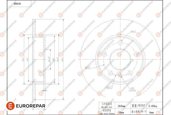 EUROREPAR 1684326880 - Гальмівний диск autocars.com.ua