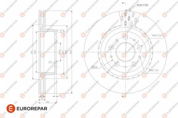 EUROREPAR 1684349580 - Гальмівний диск autocars.com.ua