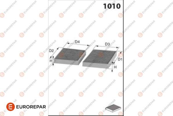 EUROREPAR 1686256180 - Фильтр воздуха в салоне avtokuzovplus.com.ua