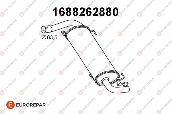 EUROREPAR 1688262880 - Глушник вихлопних газів кінцевий autocars.com.ua