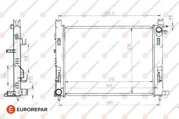 EUROREPAR 1690991280 - Радіатор, охолодження двигуна autocars.com.ua