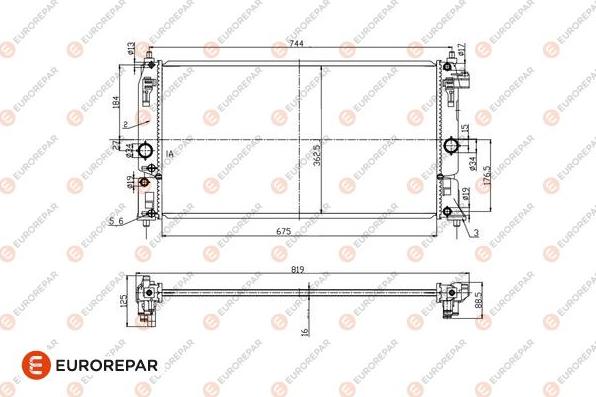 EUROREPAR 1690991880 - Радіатор, охолодження двигуна autocars.com.ua
