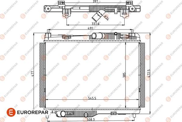 EUROREPAR 1690991980 - Радіатор, охолодження двигуна autocars.com.ua