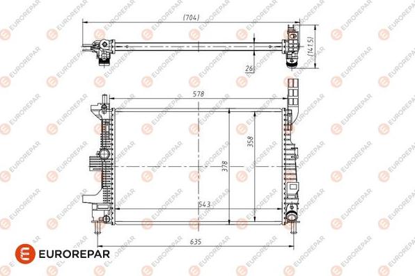EUROREPAR 1690992080 - Радіатор, охолодження двигуна autocars.com.ua