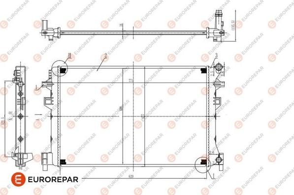 EUROREPAR 1690992980 - Радіатор, охолодження двигуна autocars.com.ua