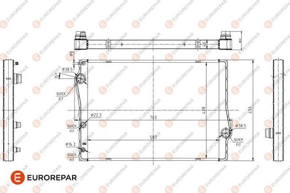 EUROREPAR 1690994180 - Радіатор, охолодження двигуна autocars.com.ua