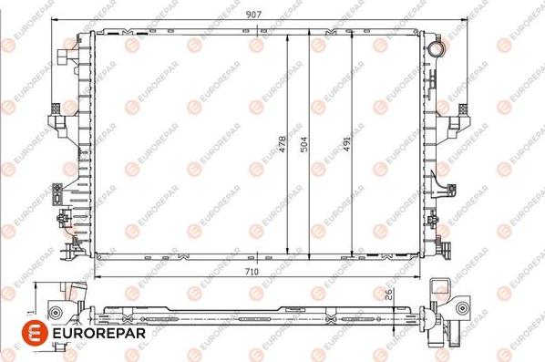 EUROREPAR 1690994580 - Радіатор, охолодження двигуна autocars.com.ua