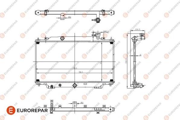 EUROREPAR 1690994680 - Радіатор, охолодження двигуна autocars.com.ua