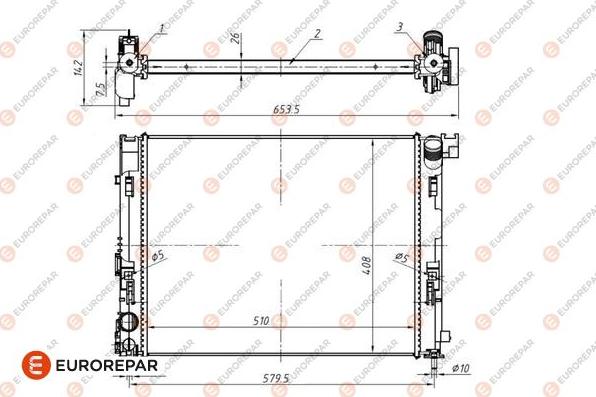 EUROREPAR 1690995380 - Радіатор, охолодження двигуна autocars.com.ua