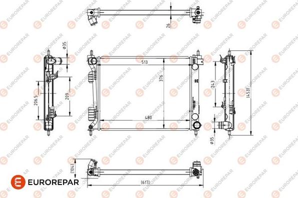 EUROREPAR 1690998680 - Радіатор, охолодження двигуна autocars.com.ua