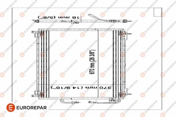 EUROREPAR E163299 - Конденсатор, кондиціонер autocars.com.ua