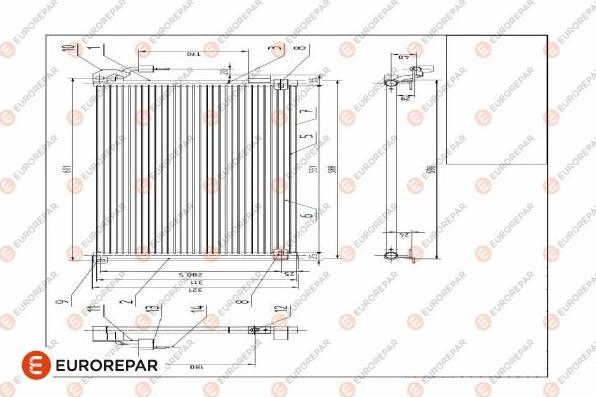 EUROREPAR E163394 - Конденсатор, кондиціонер autocars.com.ua