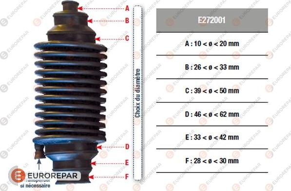 EUROREPAR E272001 - Пильник, рульове управління autocars.com.ua