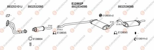 EUROREPAR EXH100023 - Система випуску ОГ autocars.com.ua