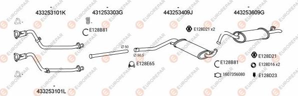 EUROREPAR EXH100027 - Система випуску ОГ autocars.com.ua